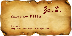 Zsivanov Milla névjegykártya